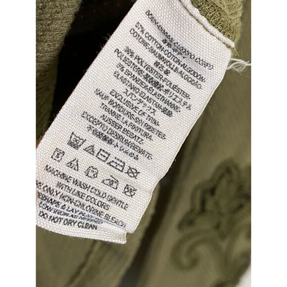 Free People Masquerade Cuff Thermal Sweater Size Small Olive Green Waffle Knit - Picture 5 of 15